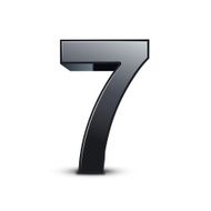 3d shiny black number 7