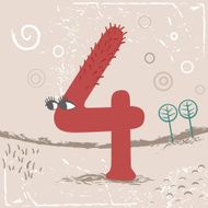 Cute alphabet Number 4