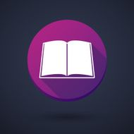 Long shadow icon with a book