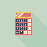 calculator flat icon with long shadow eps10 N43