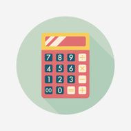 calculator flat icon with long shadow eps10 N44