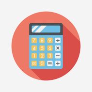 calculator flat icon with long shadow eps10 N46