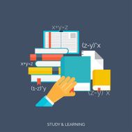Flat concept education background Back to school Distance learning Study N29