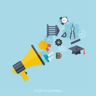Flat concept education background Back to school Distance learning Study N34