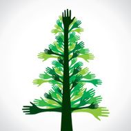 green hand tree