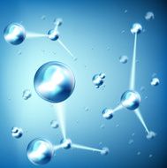 molecule on a blue background
