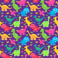 Dinosaur Seamless Tileable Vector Background Pattern N2