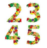 Vector illustration fruit and vegetable alphabet letter N4