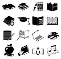 books education icons set