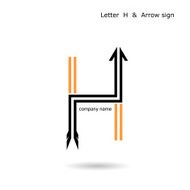 Creative letter H icon abstract design vector template