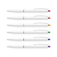 Vector Set of Pens with Multicolored Caps Isolated