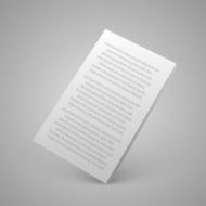 Sheet of paper with text 3d