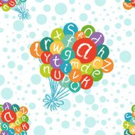 Vector seamless pattern - funny letters in colorful air balloons