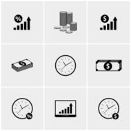 Black and white set of icons N6