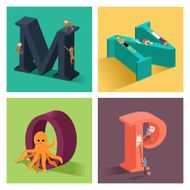 Alphabets concept in 3D N2