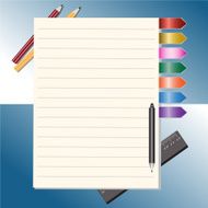 Notepad and pencils illustration N2