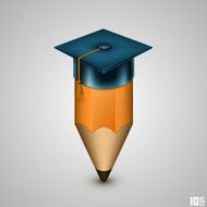 Graduate hat and pencil