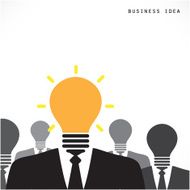 Creative light bulb with human head leadership concept