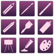 Vector Set of Art Painting and Drawing Icons N2