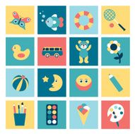 Set of colorful child flat icon N2