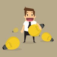 businessman cumulative idea bulb N2