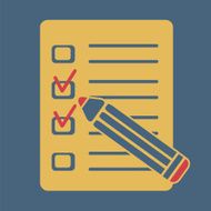 Test with pencil vector flat icon N2