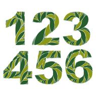 Spring floral numbers decorative eco style digits