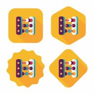 abacus calculation flat icon with long shadow N56