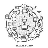 Education in the form of infographics with icons