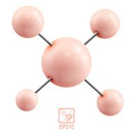 Orange molecule isolated on white background Vector illustratio