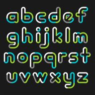 Alphabet line transparent color font style