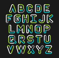 Alphabet line transparent color font style N2