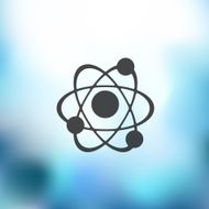 atom icon on blurred background