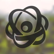 atom icon on blurred background N2