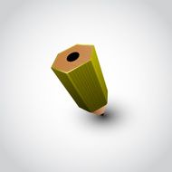 Green pencil icon on white background N2