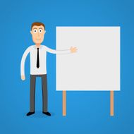 Business man presentation on white board