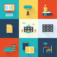 vector flat library icons N2