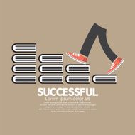 Step Up Walking On Books Successful Concept