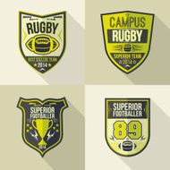 College rugby team emblems
