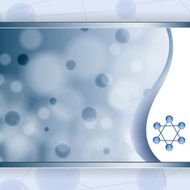 Molecule illustration blue background N3