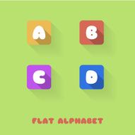 B C D A - Flat Design Button Alphabet