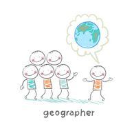 geographer tells people about the planet