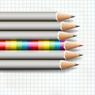 To be different rainbow pencil near the simple