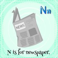 Letter N for newspaper