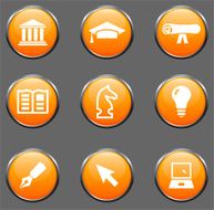 Set of icons representing education