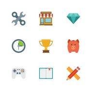 Flat design icons vector symbols for website N3