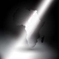 Africa map in the rays of light background vector
