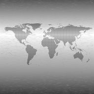 world map with the shadow on gray background N2
