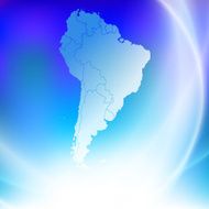 South America map on the blue background vector