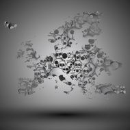 Europe map in the form of skulls background vector